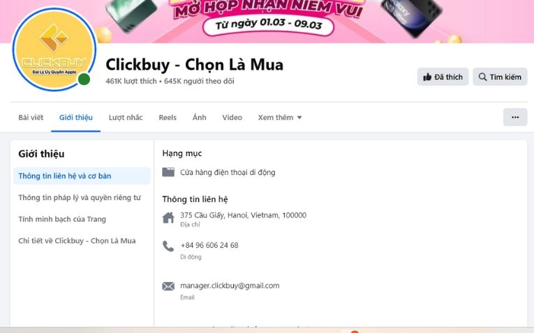 Cập nhật thông tin liên hệ